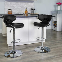 Flash Furniture Black Vinyl Barstool,PK2 2-DS-815-BK-GG