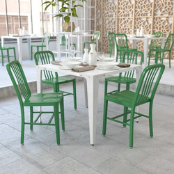 Flash Furniture Green Metal Indoor-Outdoor Chair,PK2 2-CH-61200-18-GN-GG