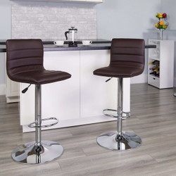 Flash Furniture Brown Vinyl Barstool,PK2 2-CH-92023-1-BRN-GG