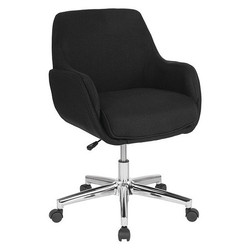 Flash Furniture Rochelle Black Fabric Mid-Back Chair BT-1172-BLK-F-GG
