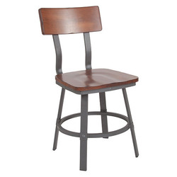Flash Furniture Flint Walnut/Gray Metal Chair XU-DG-60582-GG