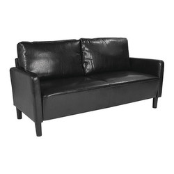 Flash Furniture Washington Park Sofa,Black Leather SL-SF918-3-BLK-GG