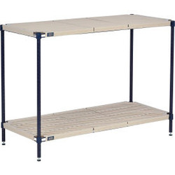 Nexel Nexelite 2 Shelf Vented Plastic Mat Shelving Unit Starter 36""W x 24""D x