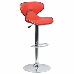 Flash Furniture Red Vinyl Barstool,Adj Height DS-815-RED-GG
