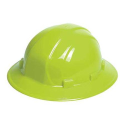 Erb Safety Full Brim,Ratchet Hat,Hi Vis,Lime 19920L