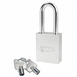 American Lock Keyed Padlock, 3/4 in,Rectangle,Silver A7201KA
