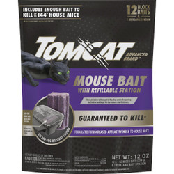 Tomcat Advanced Brand T1 Refillable Mouse Bait Station (48-Count) 3730010