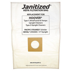 Janitized Vacuum Bag,PK 3 Hoover HEPA Y Vacuum bag