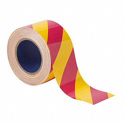 Brady Floor Tape,Pink/Yellow,3 inx100 ft,Roll 170001