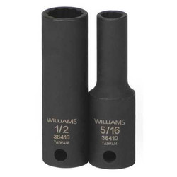 Williams Deep Impact Socket,3/8" D 15/16",12Pt 36430