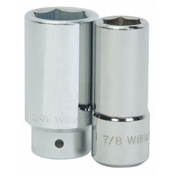 Williams Deep Socket,3/4" D,6Pt,1-1/8" HD-636