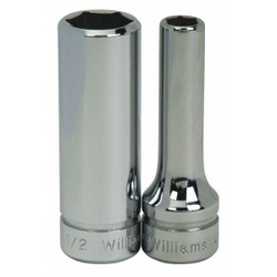 Williams Deep Socket,3/8" D,6Pt,8mm BMD-608