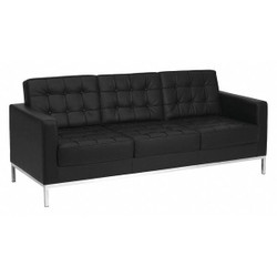 Flash Furniture Leather Sofa,Button Tufted,Black ZB-LACEY-831-2-SOFA-BK-GG