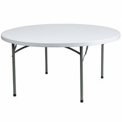 Flash Furniture Wh 60Rnd Plastic Fold Table DAD-YCZ-152R-GW-GG