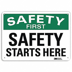 Lyle Safety First Sign,10 inx14 in,Aluminum U7-1246-NA_14x10