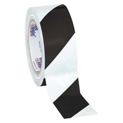 Partners Brand Striped Vinyl Tape,2"x36yd,Blk/Wh,PK24 T9236BW