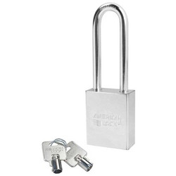 American Lock Keyed Padlock, 3/4 in,Rectangle,Silver A7202KA