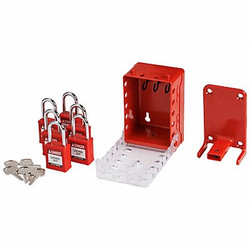 Brady Lockout Kit,2.743" D,3.95" W,Plastic,Red 153674