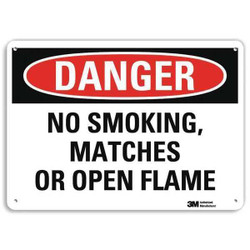 Lyle Danger No Smoking Sign,10" x 14",Alum  U3-1865-RA_14X10