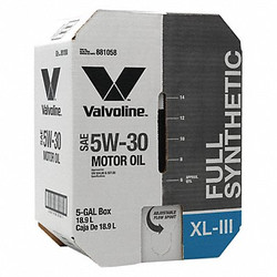Valvoline Motor Oil,5 gal. Sz,5W-30 SAE Grade,Box 881058