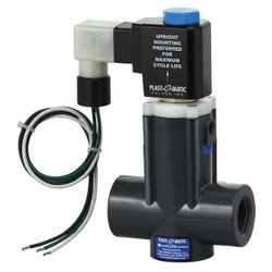 Plast-O-Matic Valve,PP,2Way/2Position,Normally Closed EASMT6V22W24-120/60-PP