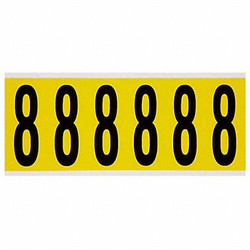 Brady Number Label,8,1-1/2 in. W x 3-1/2 in. H 3450-8