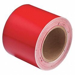 Brady Pipe Marking Tape,Red,4in W,90ft Roll L  36288