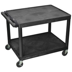 Luxor Two Shelf,Presentation Cart,27"H LP27E-B