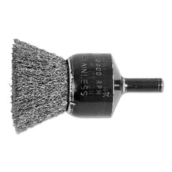 Standard Duty Crimped End Brush, Stainless Steel, 1 in x 0.006 in, 20000 RPM