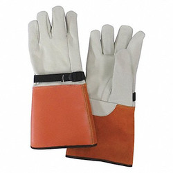 Condor Elec. Glove Protector,7,Beige/Orange,PR 4FPF7