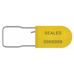 Universeal Padlock Seals,Yellow,Plastic,PK50 UPAD-S YELLOW50