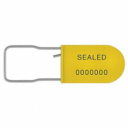 Universeal Padlock Seals,Yellow,Plastic,PK50 UPAD-S YELLOW50