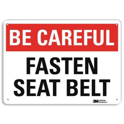 Lyle Be Careful Sign,10 inx14 in,Aluminum  U7-1013-NA_14x10