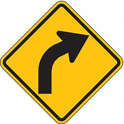 Lyle Right Curve Traffic Sign,12" x 12" W1-2R-12HA