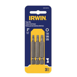 Irwin DriverBitSet,3pcs,S2 Steel,Shank:1/4" IWAF122TX3