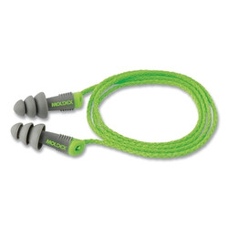 Alphas Reusable Earplug, Vinyl, Green/Gray, Corded