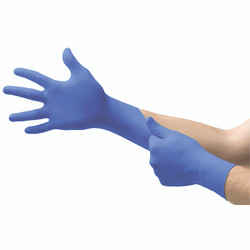 Cobalt N19 Nitrile Powder-Free Disposable Gloves, Textured, 3.9 mil Palm/4.3 mil Finger, Large, Cobalt