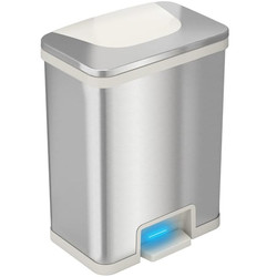 Hls Commercial Trash Can 13 Gallon Pedal Sensor Can, St HLS13SW