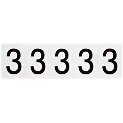 Brady Number Label,2-1/4"H,1-13/16"W,PK5 9714-3
