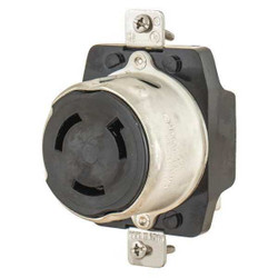 Bryant Locking Receptacle,Black,125VAC,50A 6370CR