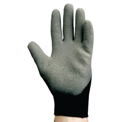 KleenGuard G40 Latex Coated Gloves, 9/Large, Black/Gray