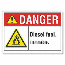 Lyle Diesel Danger Label,10inx14in,Polyester LCU4-0012-ND_14X10