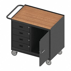 Durham Mfg Mobile Cabinet Bench,Hardboard,36"W,24"D 3121-TH-95