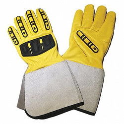Condor Gloves,Yellow,L,Gauntlet,Fleece,PR 48WU16