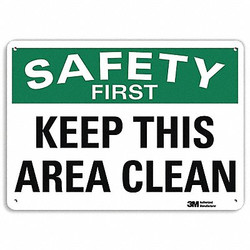 Lyle Safety First Sign,10 in x 14 in,Aluminum  U7-1215-NA_14x10