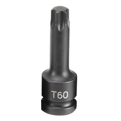 Grey Pneumatic Socket,T60,1/2"D,Int Impact,Trx 6pt. 2160T