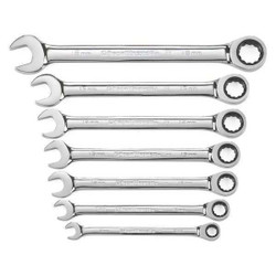 Gearwrench Combination Ratcheting Wrench,7pc,Metric 9417