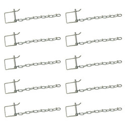 Buyers Products Pin,Safety,1/4 in Dia x 8 in Chain, PK10 P11C10