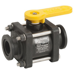 Banjo Manual 2-Way Ball Valve,Flange,Polypro MV100CF