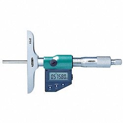 Insize Electronic Depth Micrometer,4" L Base 3540-50E